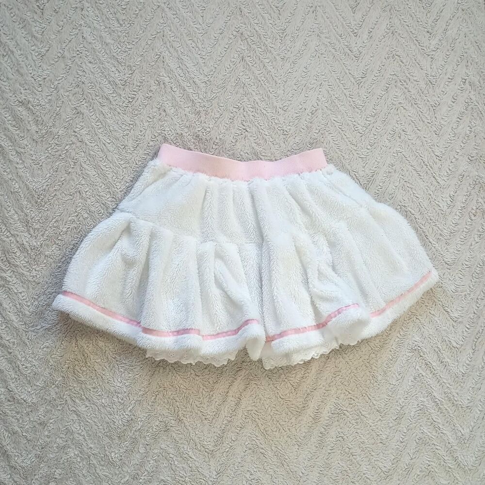 Y2K Style Furry Embroidered Floral Coquette Skirt
